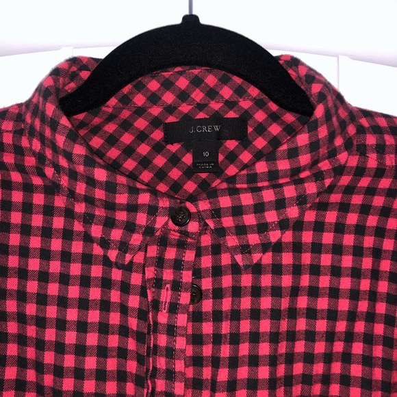 Jcrew Red and Black Check Flannel Shirt Size 10 - Picture 2 of 3